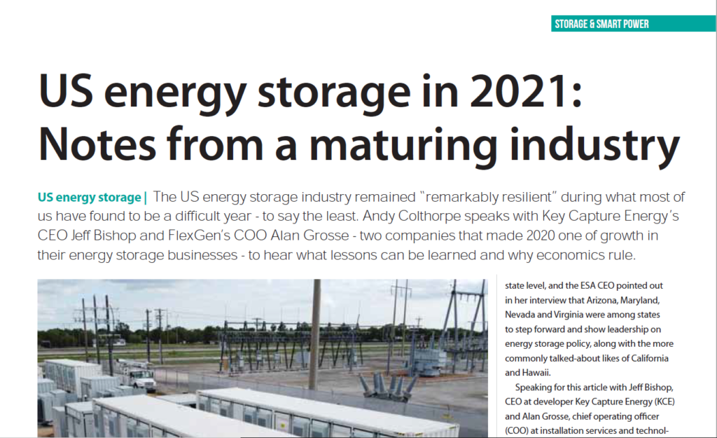 US energy storage in 2021: Notes from a maturing industry - PV Tech