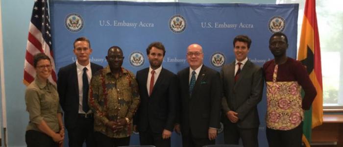 USTDA, Buipe Solar and WSP Parsons Brinckerhoff representatives at the signing last week. Source: US Trade and Development Agency