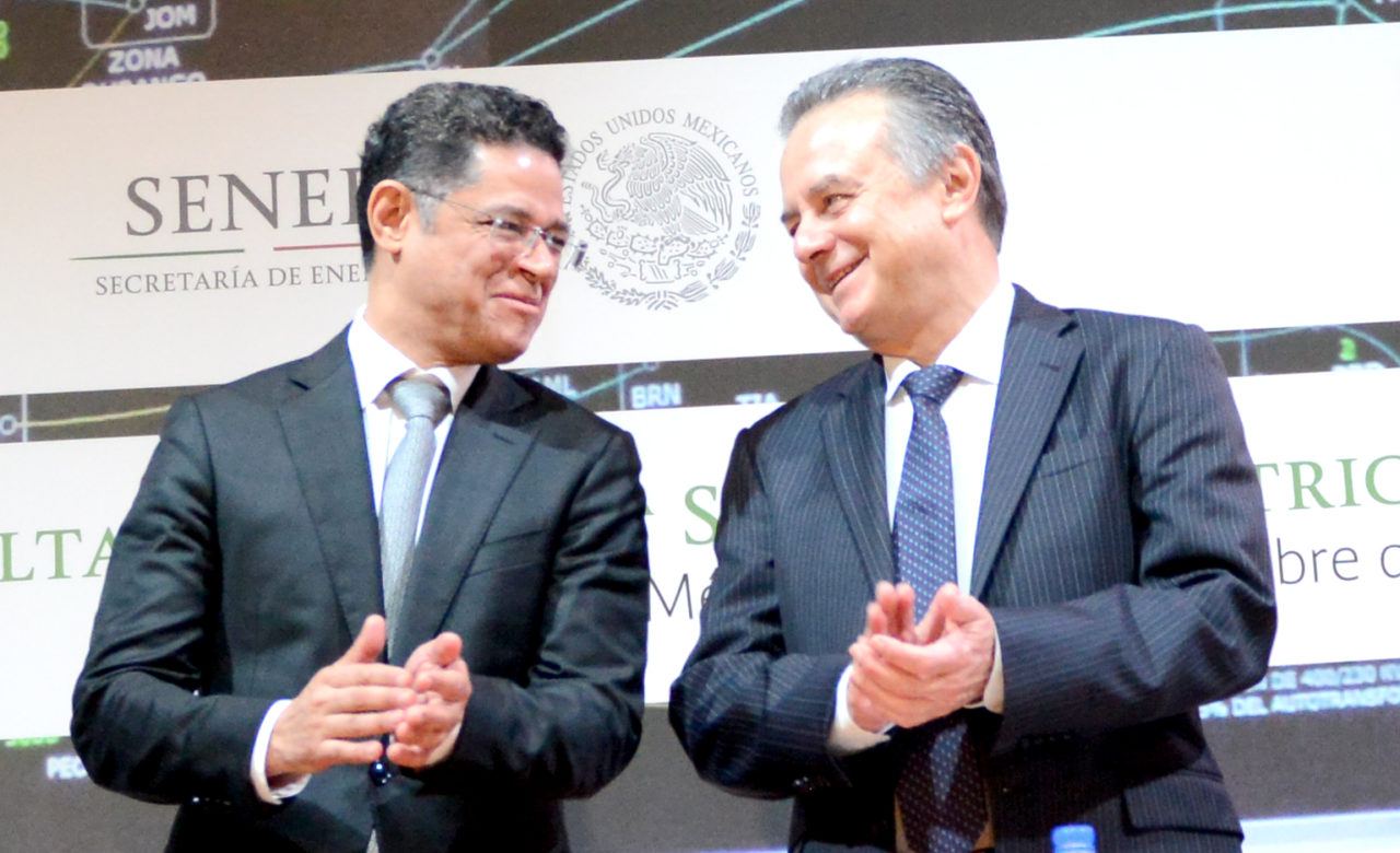Hernández Martínez and César Hernández Ochoa at the official power auction presentation last Wednesday. Source: SENER