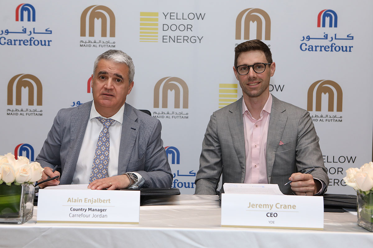 The 17MW build-own-operate-transfer (BOOT) wheeling agreement will give Carrefour stores located in Amman, Zarqa, Madaba and Al-Salt approximately 29 GWh of clean energy in the first year of operation. Image: Yellow Door Energy 