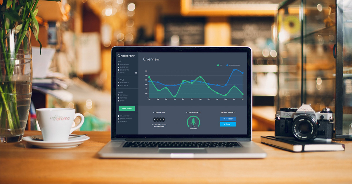 Arcadia Power software allows users to track panel production remotely in real-time, and transfer their service to any connected utility. Credit: Arcadia Power