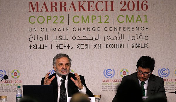 Environment minister Pablo Badenier and Corfo's executive vice president, Eduardo Bitran at COP22. Credit: Corfo