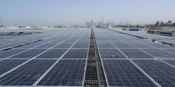 The system has been installed on a car park roof at the airline’s engine maintenance centre. Source: DEWA.