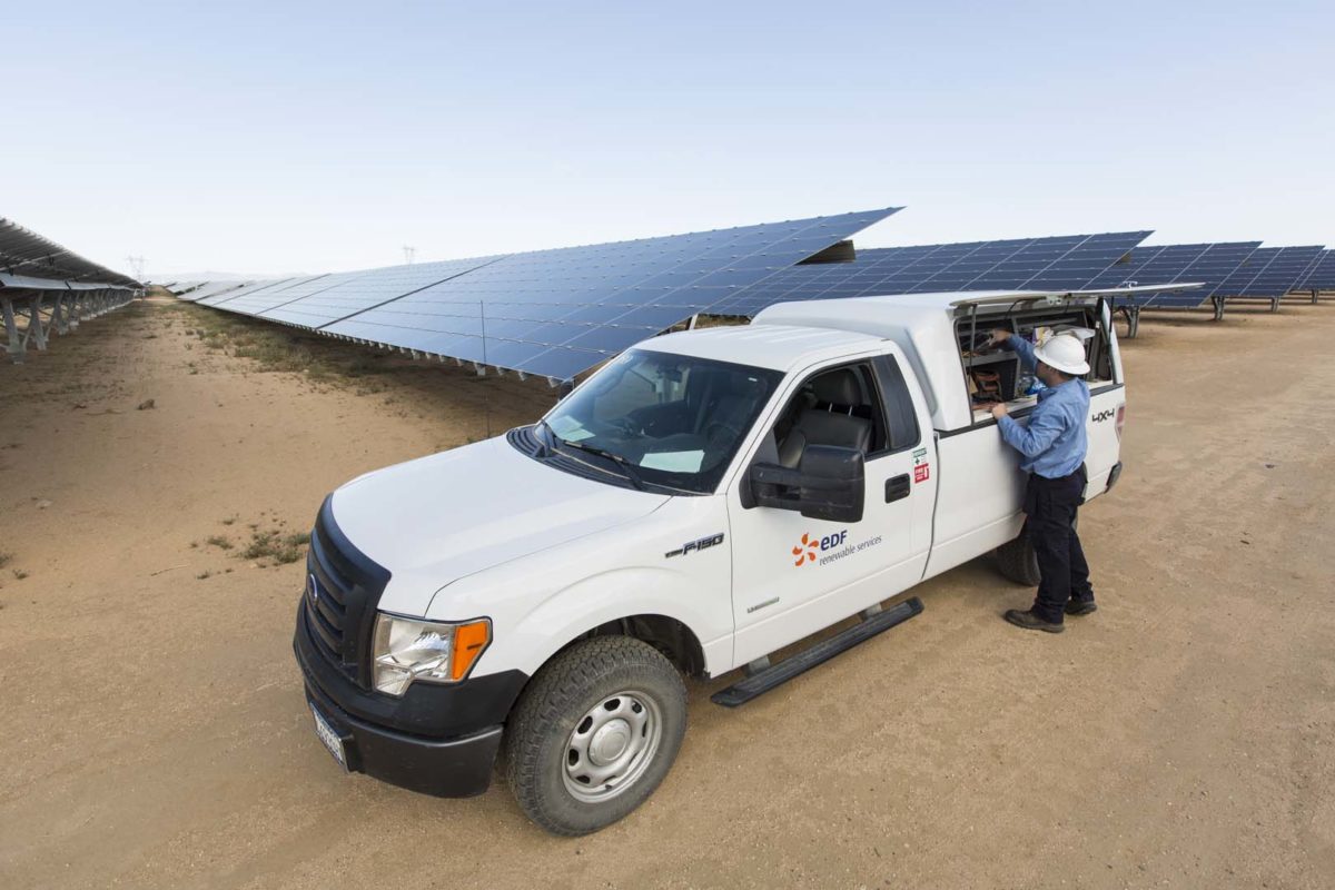 EDF Renewables has a global solar pipeline, including this project (pictured) in Kern COunty, California. Image: EDF.