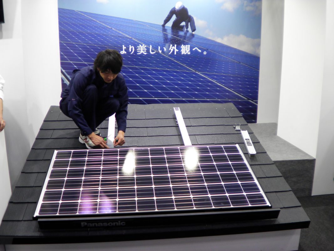 Cost reductions toward grid parity are likely to come from areas including streamlining installation processes. Shown here is a demonstration from Panasonic. Image: Andy Colthorpe.