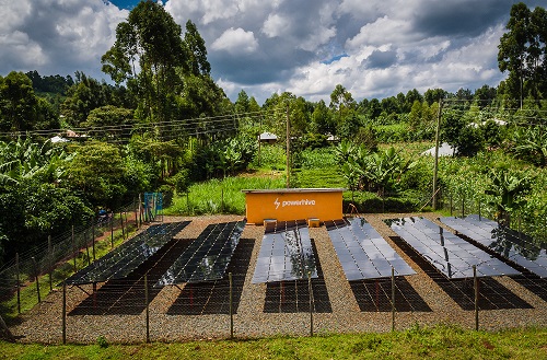 A rural mini-grid project on the African continent by US company Powerhive. Image: Powerhive. 
