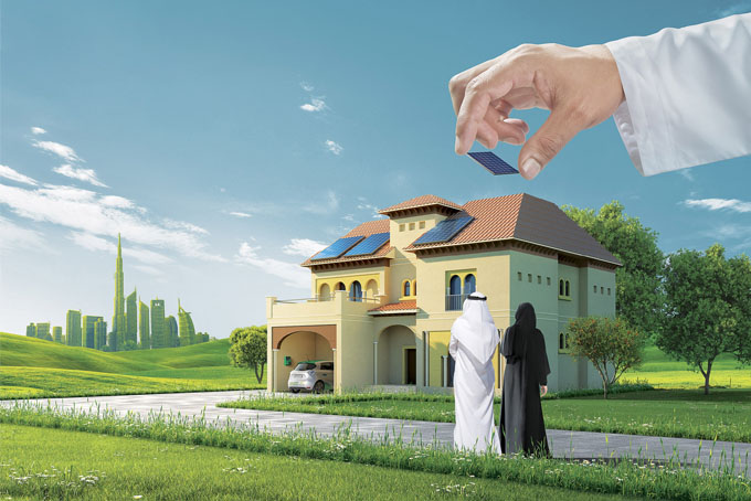 As part of this charter, the Dubai Electricity and Water Authority (DEWA) has launched a project to install PV panels in 10% of the homes of UAE nationals within Dubai and connect them to its grid. Image: DEWA