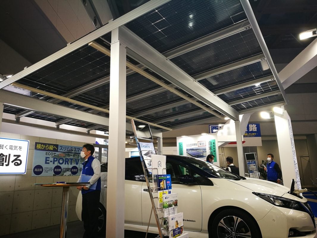 Solar carports have taken longer than expected to take off in Japan. Here's a new version from domestic provider Nichiei Intec.