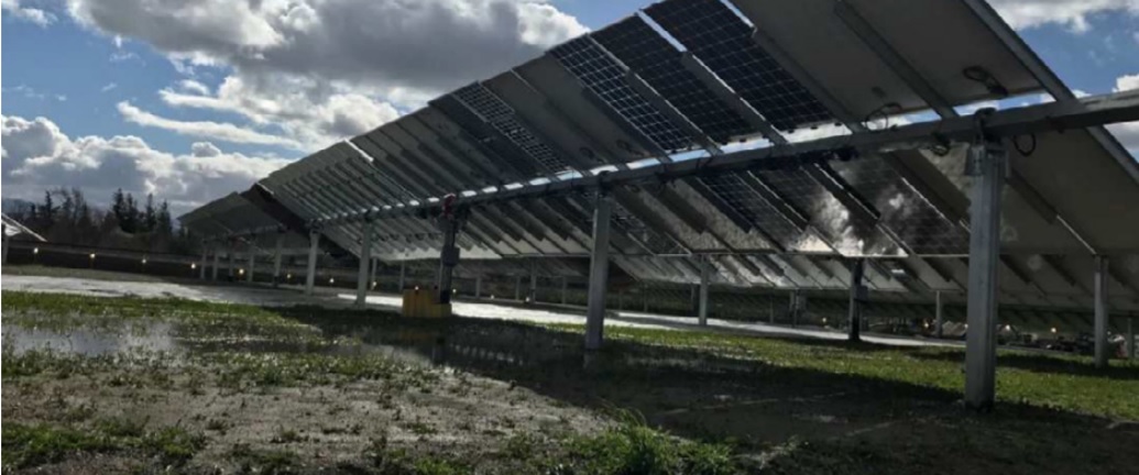 The year-long field test (September of 2018 to September of 2019) highlighted that bifacial modules deployed on its SF7 Bifacial tracker in a 2P configuration exhibit a Bifacial Gain that is 2.1% higher than that of the same modules in 1P configuration. Image: Soltec