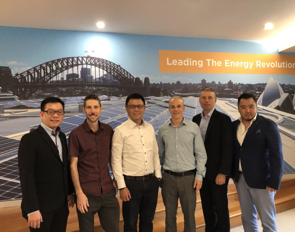 From Left: Keith Lim (CFO, Sunseap Group), Tirone Kahn (COO, Todae Solar), Lawrence Wu (Co-Founder and President, Sunseap Group), Danin Kahn (CEO, Todae Solar), Claude Von Arx (Director, Oceania, Sunseap Group), Frank Phuan (CoFounder and CEO, Sunseap Group). Credit: Sunseap