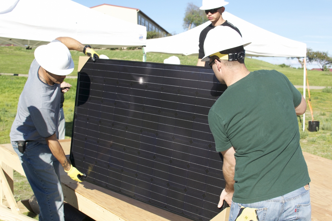 US armed forces veterans, now working in the solar industry. Image: Sunshot Initiative.
