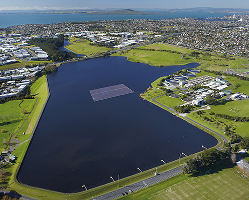 Artist impression of the floating PV scheme at Rosedale wastewater treatment plant (Image credit: Vector Group)