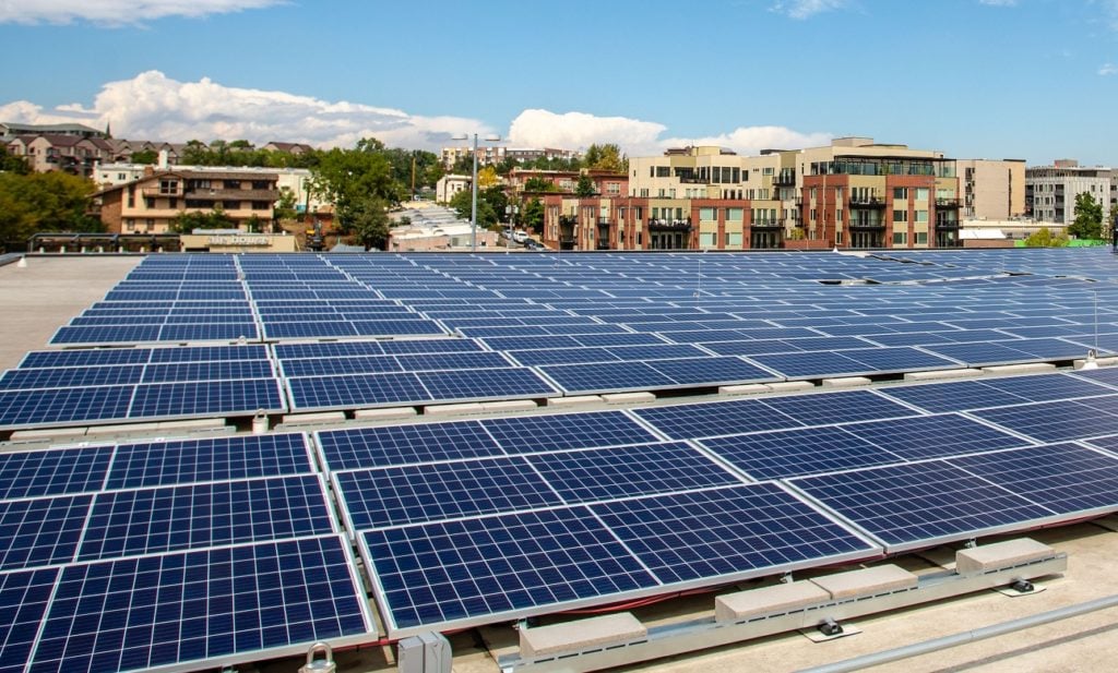 Solar panels owned by Excelsior Energy Capital.