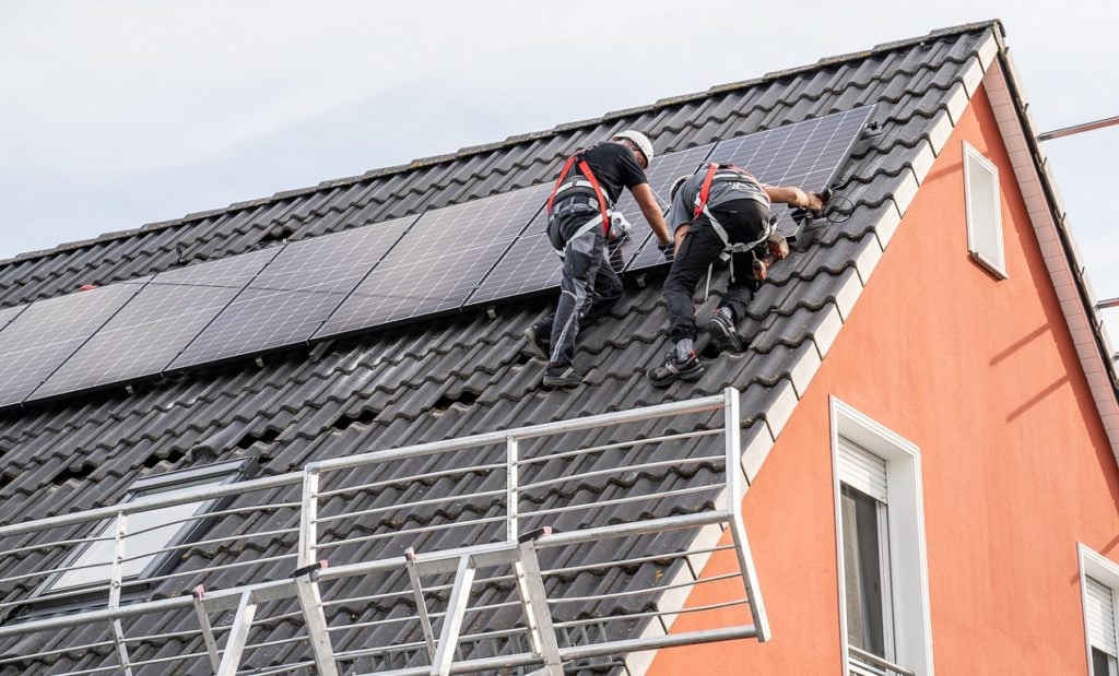 Rooftop solar installation in Germany.