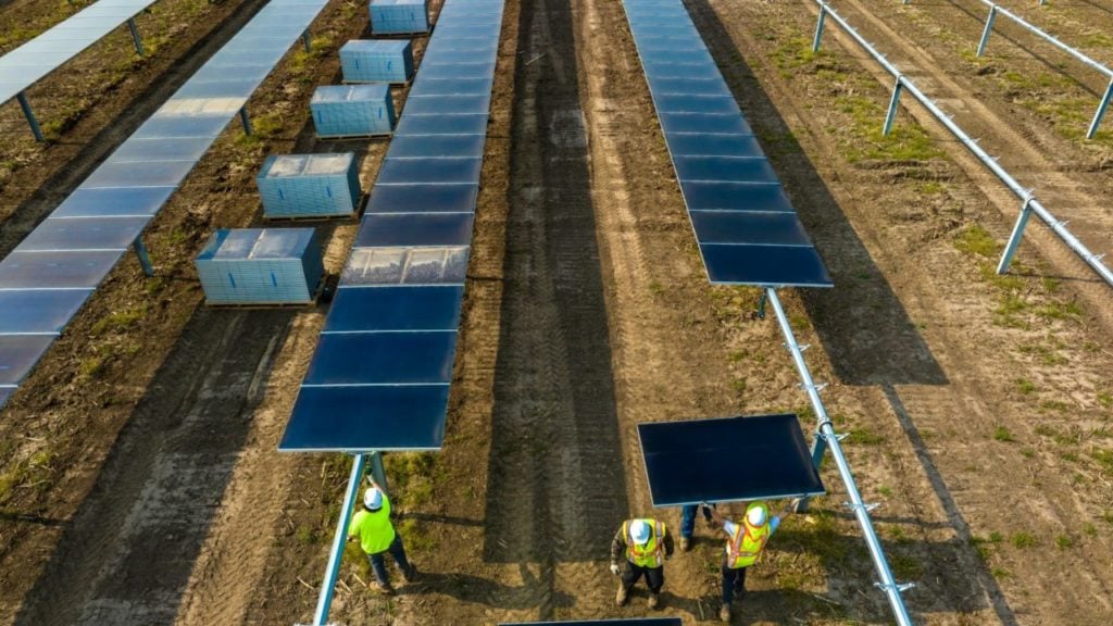 A solar project under construction.