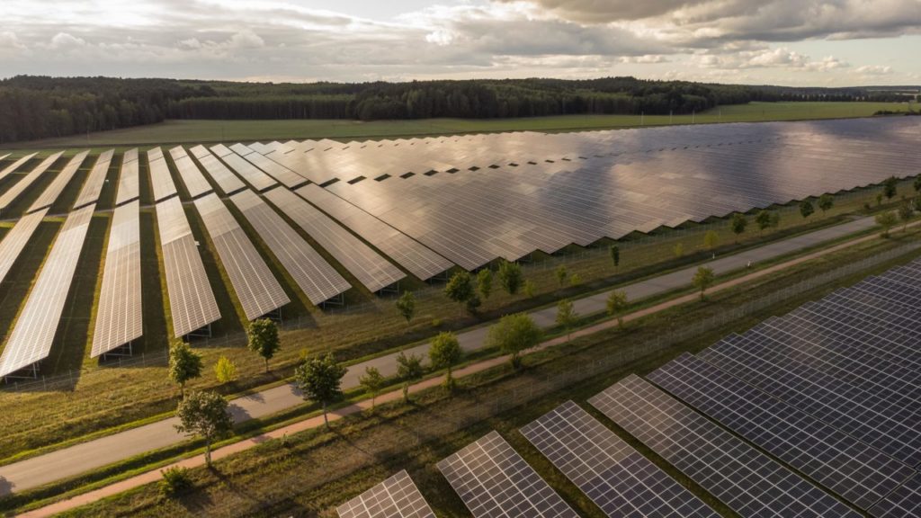 Grid-connected 74MW Nidzica solar PV plant in Poland.