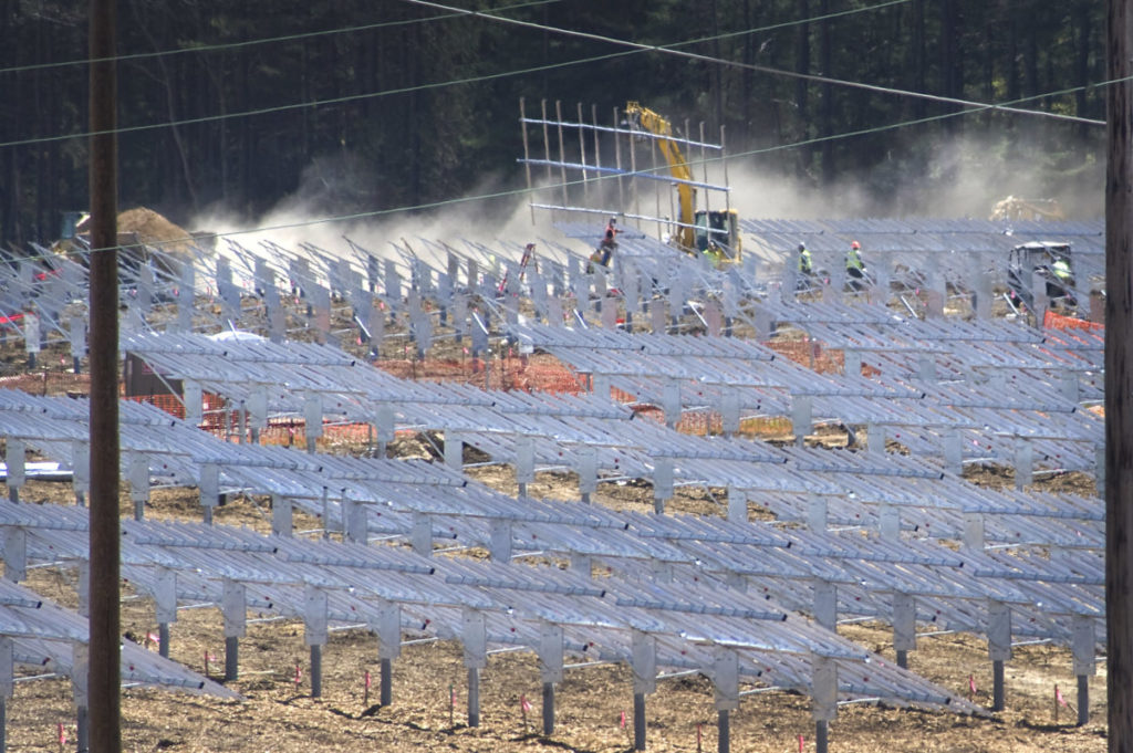 Construction of solar projects.