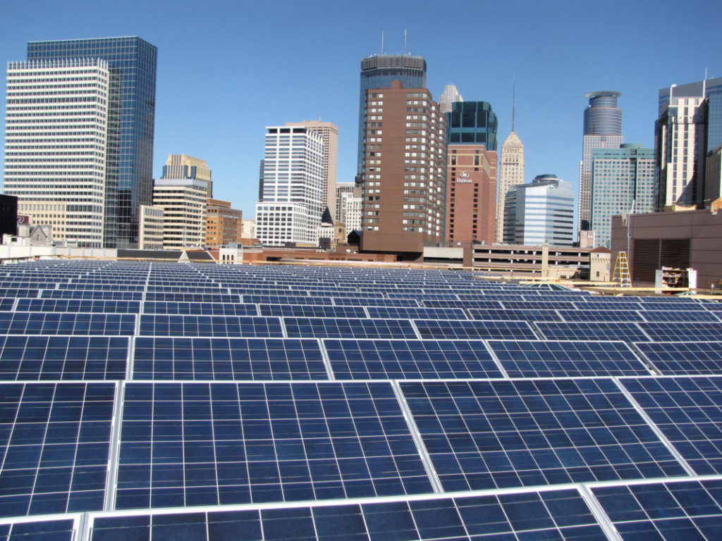 Solar panels in Minneapolis.