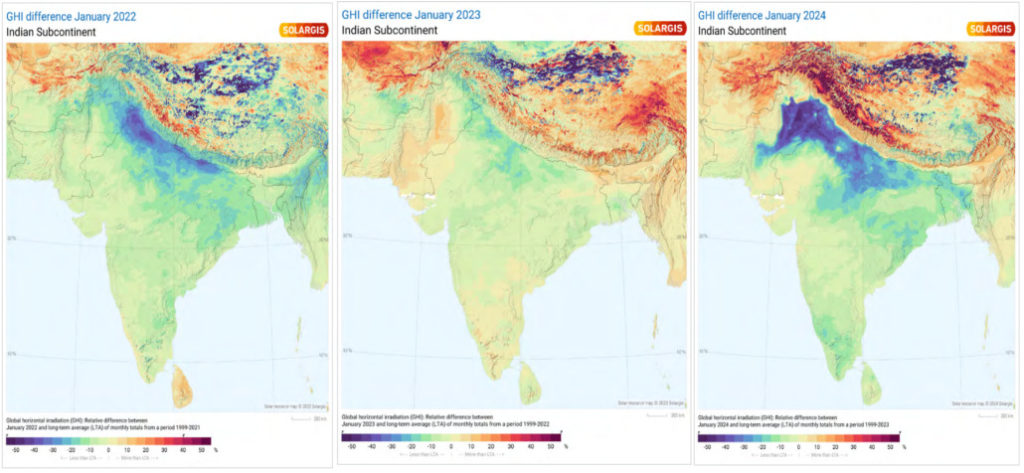 Solargis India GHI data.