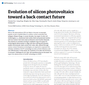 Evolution of silicon photovoltaics toward a back contact future - PV Tech