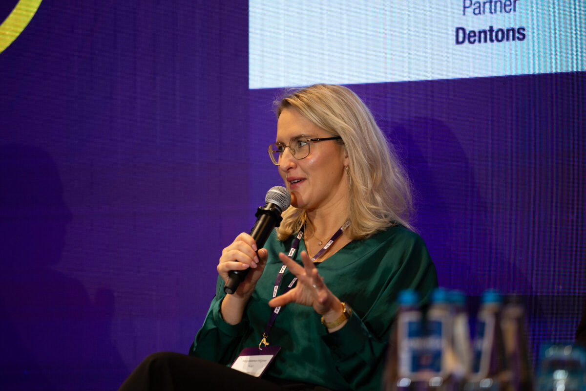 Magdalena Hilgner speaks at the 2024 Large Scale Solar Central Eastern Europe event.