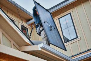 A rooftop solar installation.