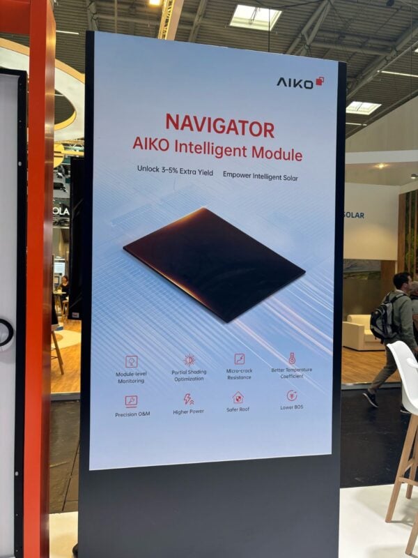AIKO's solar tech NAVIGATOR Intelligent Module uses real-time data intelligence.