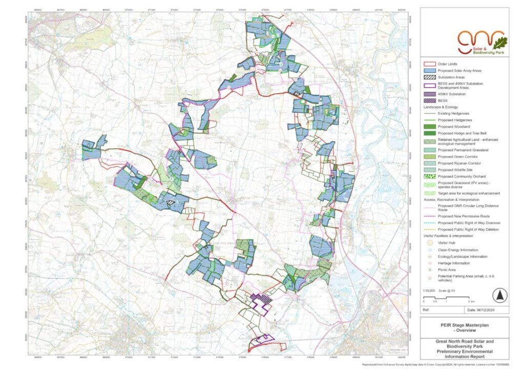 A map of the GNR solar project.