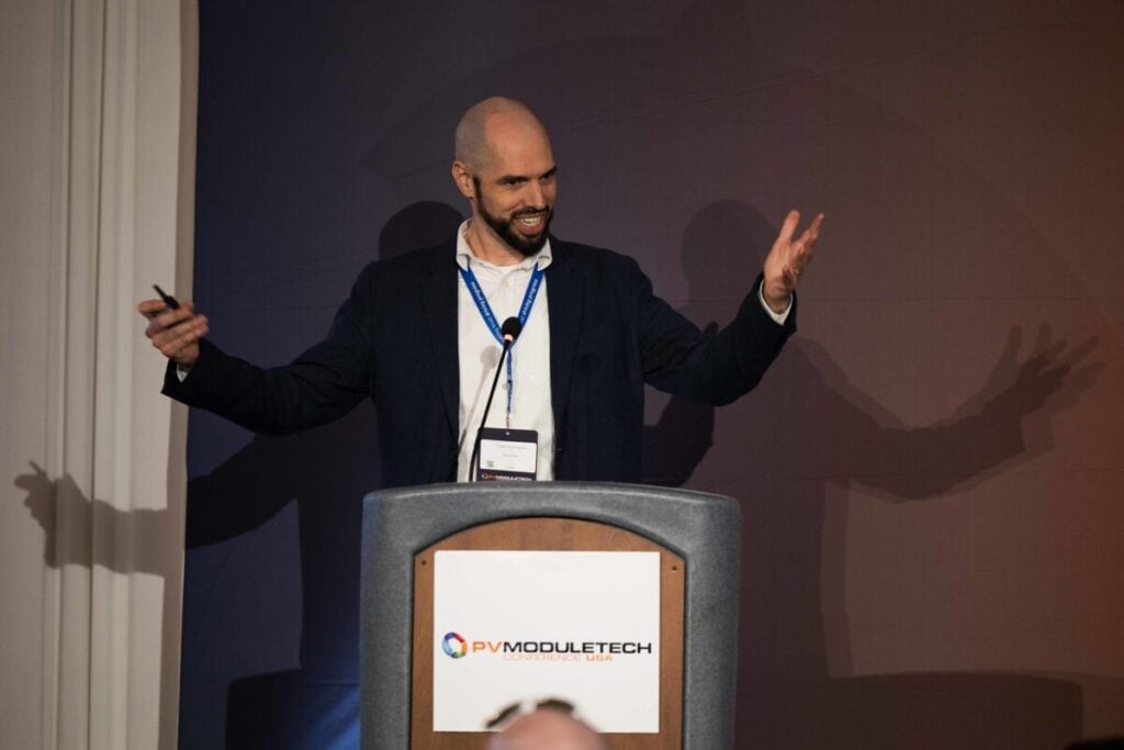 Kiwa PVEL's VP of Sales and Marketing, Tristan Erion-Lorico, discusses qualification testing in the US at PV Module Tech USA 2025.
