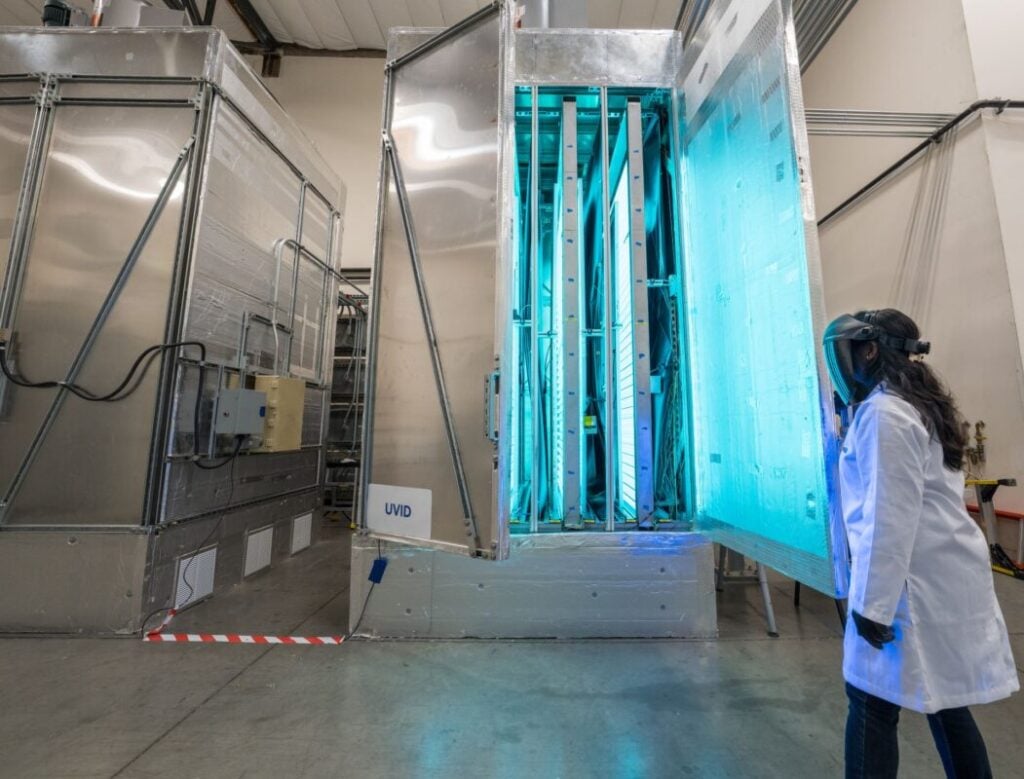 UVID chamber testing solar panels