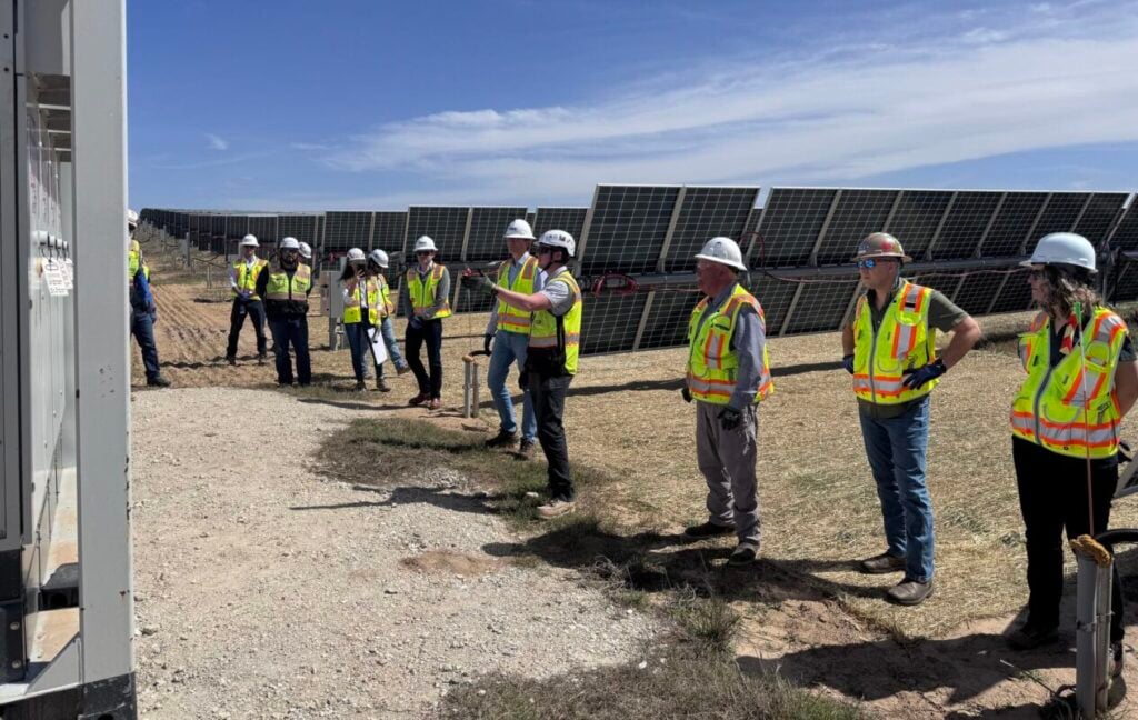 RWE CEO Markus Krebber visits the Stoneridge solar-plus-storage project in Texas.