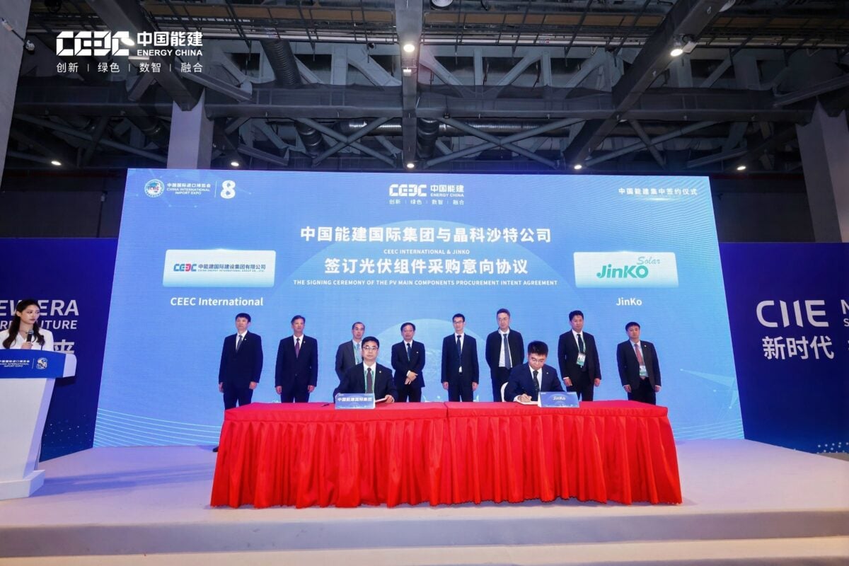 JinkoSolar signs 2GW module supply agreement with CEEC for Saudi Arabia project