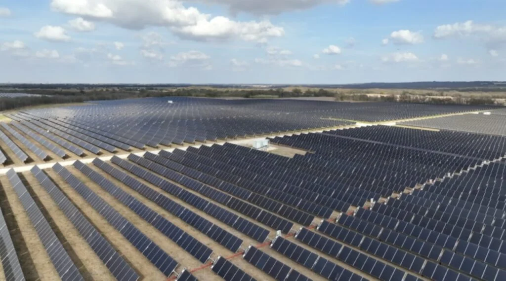 The 2,300-acre Blevins solar project was completed in late 2025 and is expected to generate 300,000MWh annually. Image: Geronimo Power.