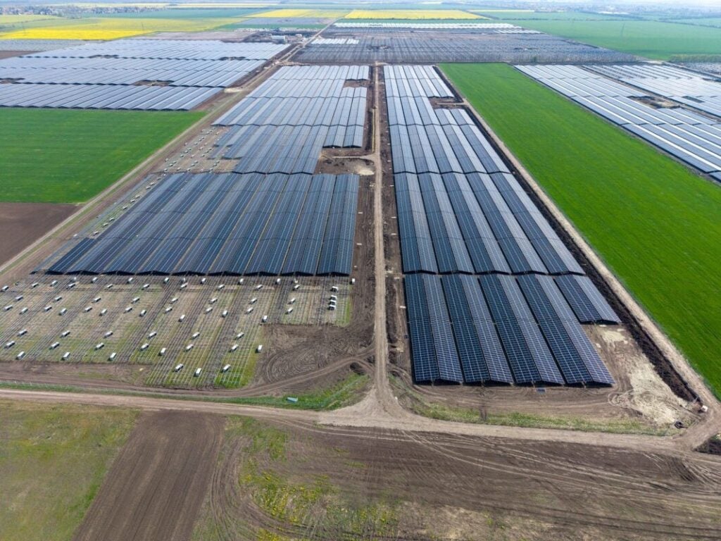 Aerial view of Renalfa's Szihalom solar-plus-storage project in Hungary
