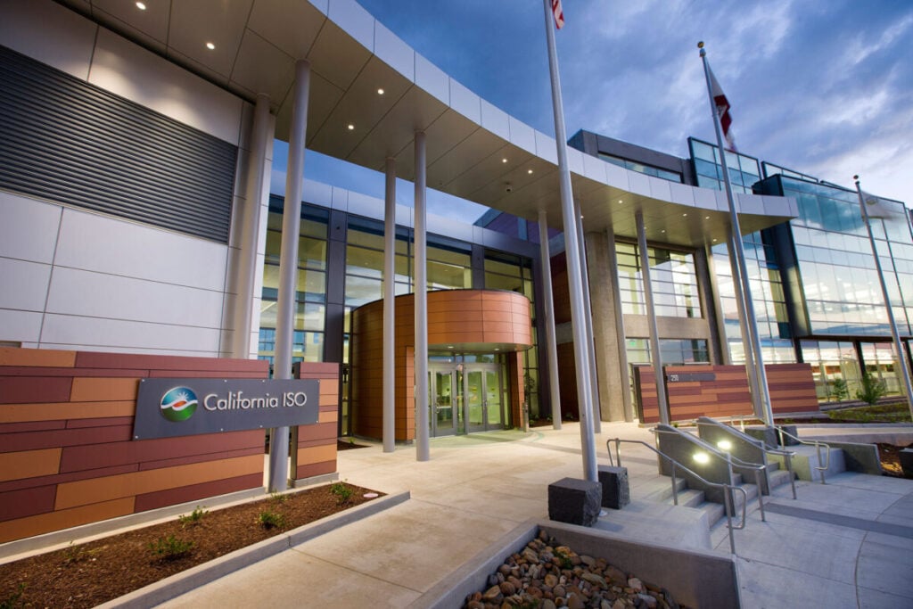 Close-up of California ISO's buidling