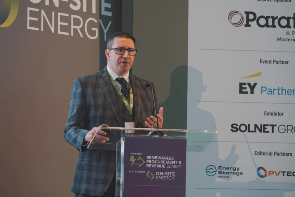 On Site Energy's Martin Gaffney speaks at the 2026 Renewables Procurement & Revenue summit.