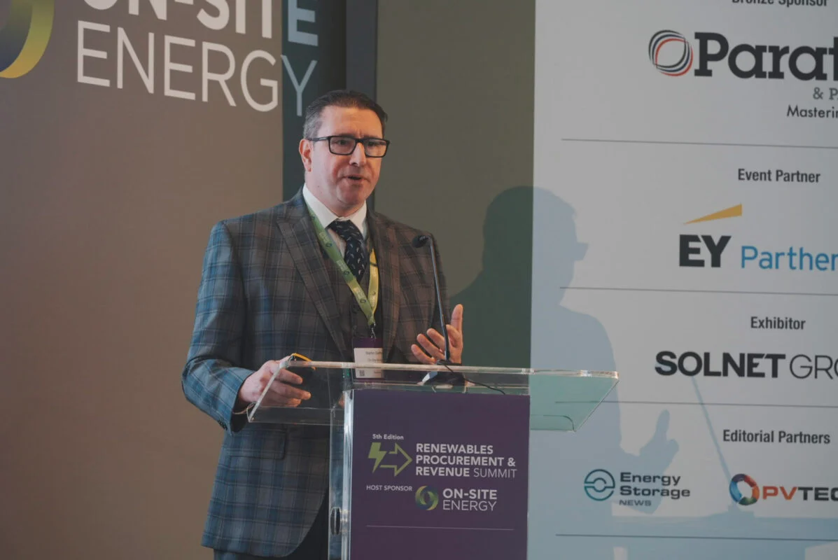On Site Energy's Martin Gaffney speaks at the 2026 Renewables Procurement & Revenue summit.