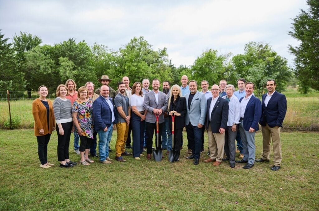 Matrix Renewables team celebrating the start of construction of a solar PV plant in Texas