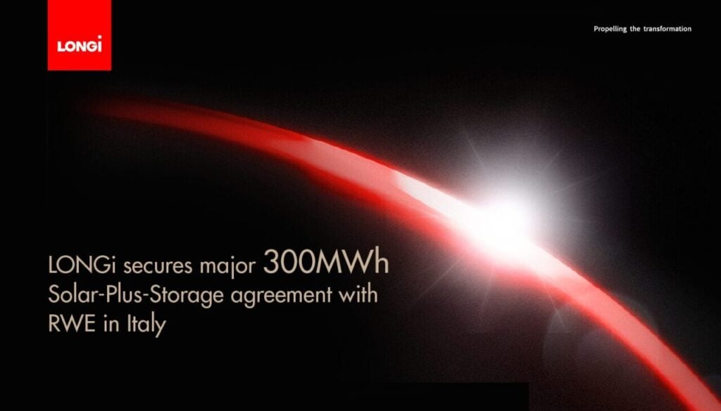 RWE's solar-plus-storage deal with RWE in Italy.