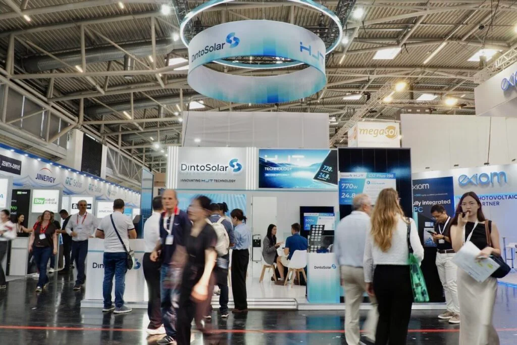 Dinto Solar's booth at Intersolar Europe 2026.
