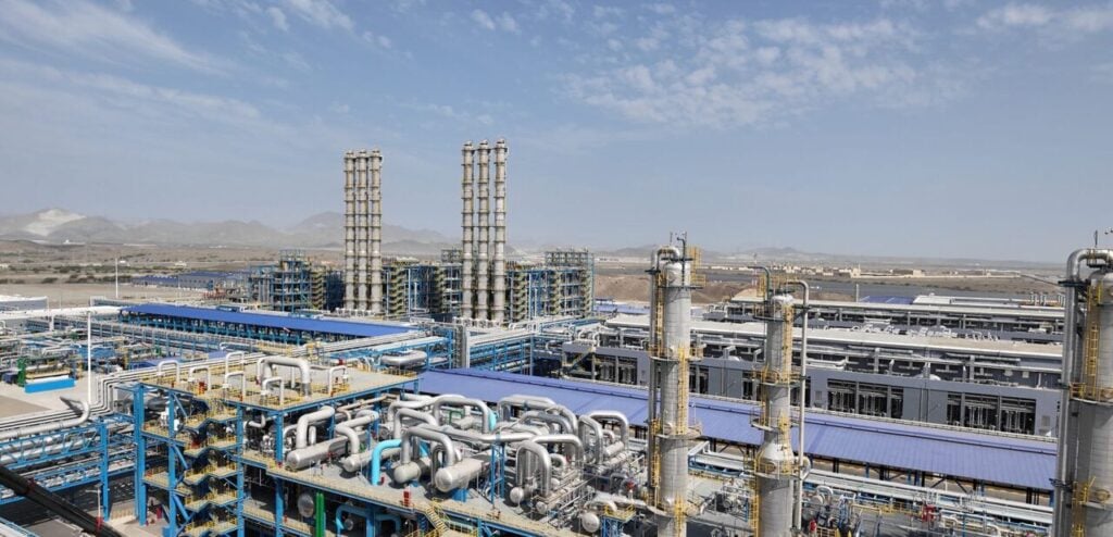 Close up of a polysilicon facility in Oman