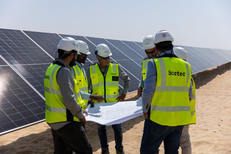 Construction at a Scatec solar project.