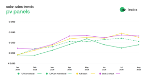 Backside Bificial Module Image European PV module prices and demand fall in August - PV Tech