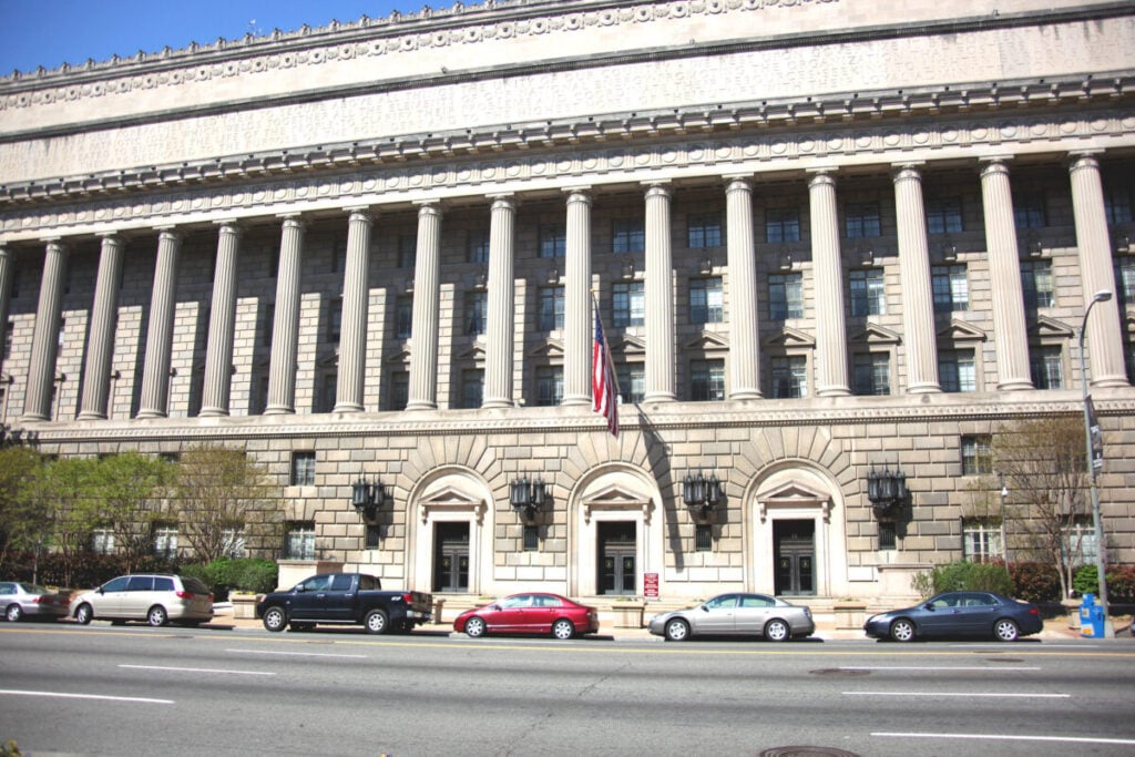 The US Department of Commerce building.