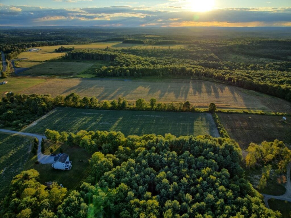 Aerial view of the Kylertown PV project location in Pennsylvania