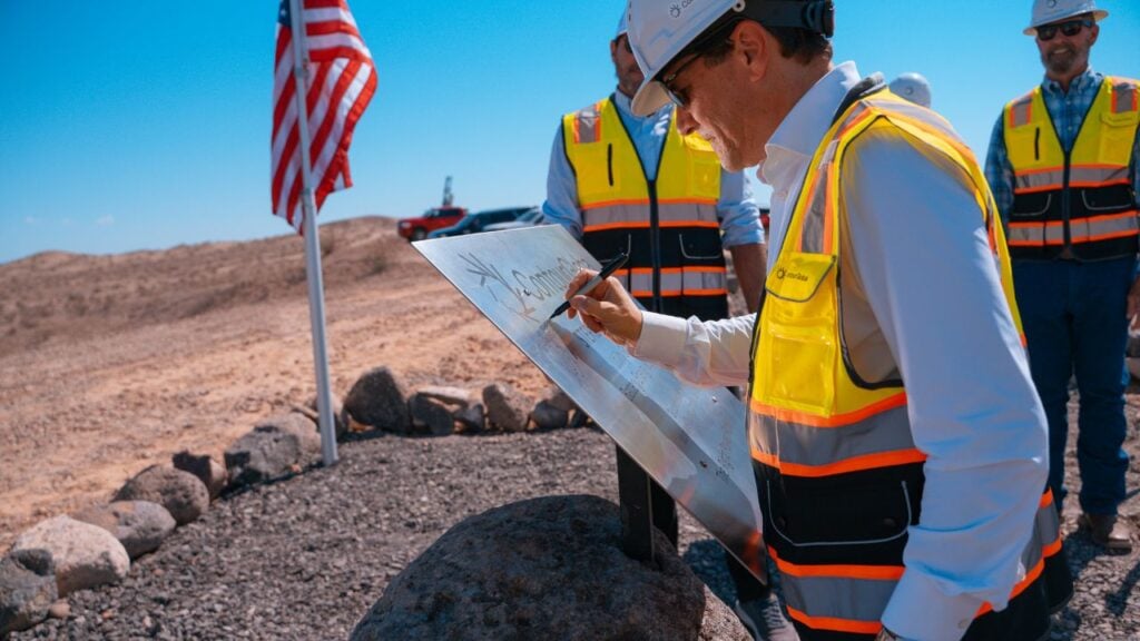 Construction ceremony at 420MW hybrid solar-plus-storage project from ContourGlobal in Arizona, US.