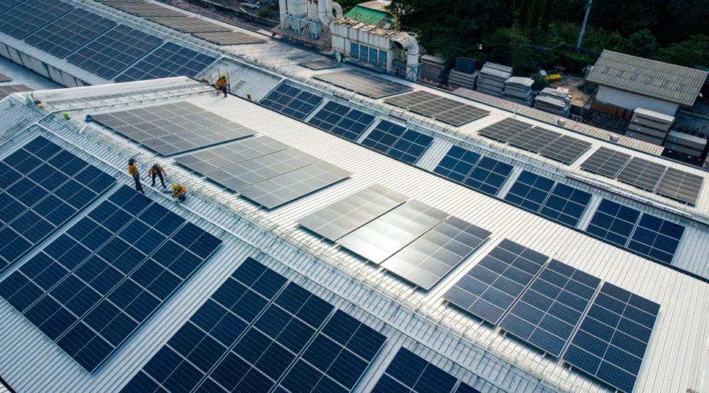 A rooftop solar project.