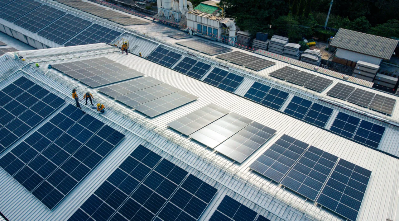 A rooftop solar project.