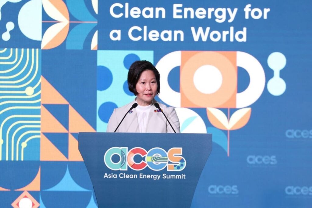 Gan Siow Huang speaks at the 2026 Asia Clean Energy Summit.