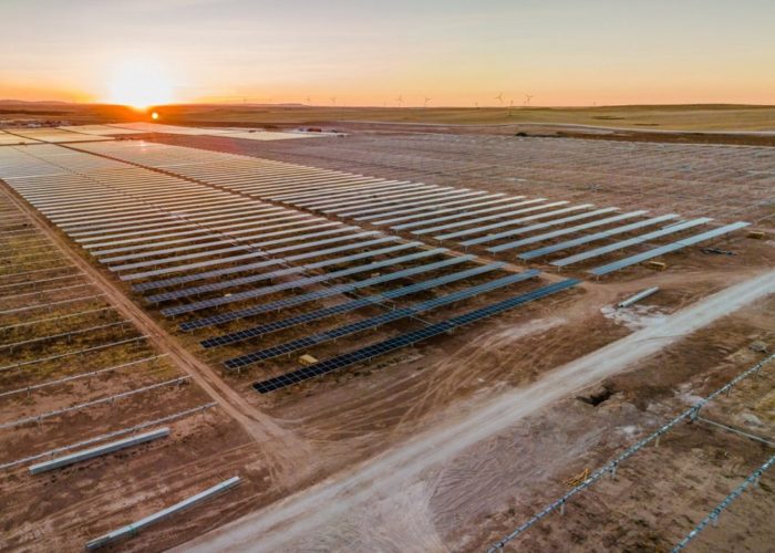 A solar project in Spain, where wholesale electricity prices broke records on four consecutive days last week. Image: Lightsource BP.